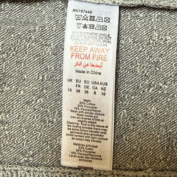 PrettyLittleThing Grey Bobble Denim Corset Crop Top Size US 6 UK 10 NWT - Picture 6 of 9